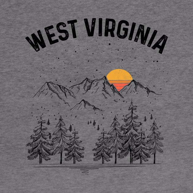 West Virginia State Vintage Retro by DanYoungOfficial